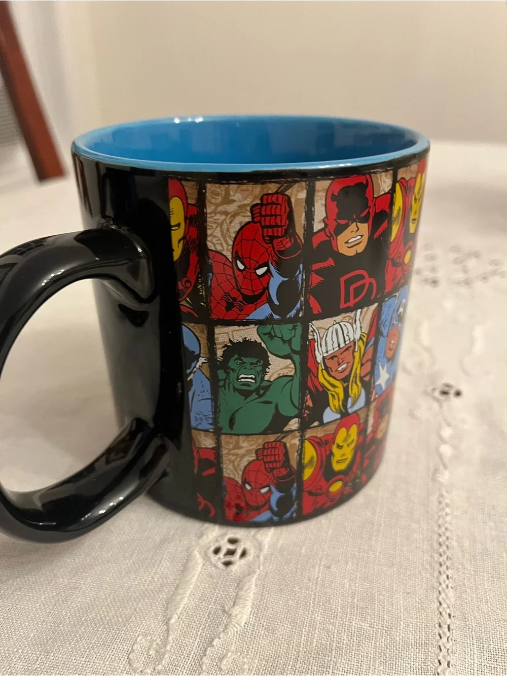 Marvel Black Ceramic Coffee Mug with Logo